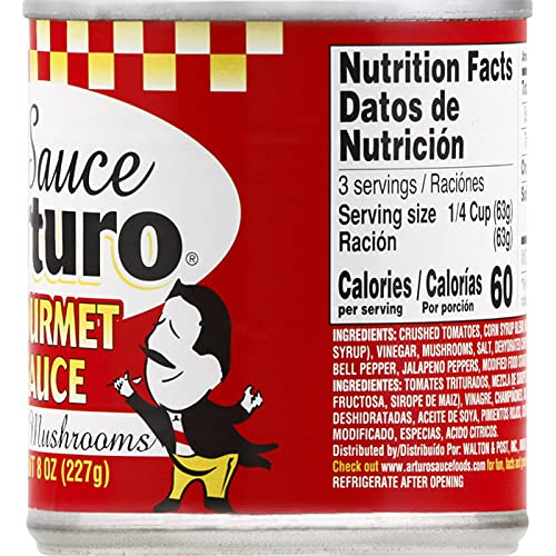 Sauce Arturo Original Gourmet Sauce With Mushrooms (12) 8 Oz Cans
